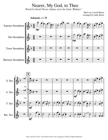 Free Sheet Music Nearer My God To Thee Arr Gabe Beebe