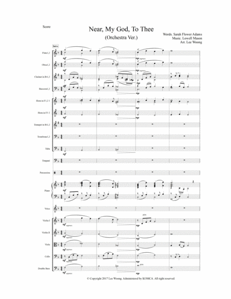 Nearer My God To Thee Full Orchestra Score Sheet Music