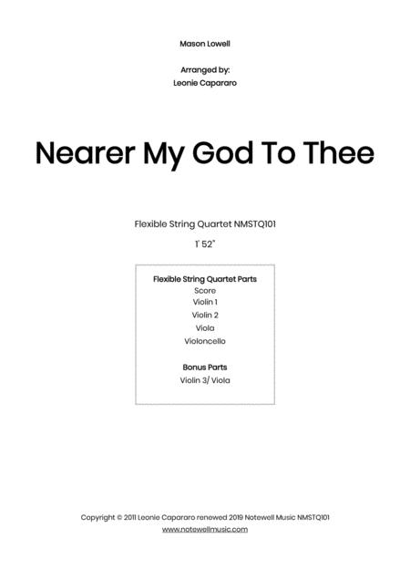 Free Sheet Music Nearer My God To Thee String Quartet