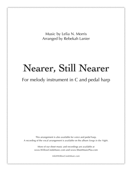 Nearer Still Nearer For Melody Instrument In C And Pedal Harp Sheet Music