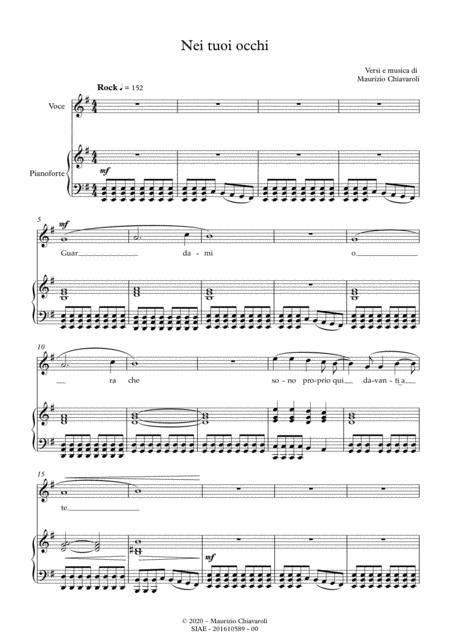 Free Sheet Music Nei Tuoi Occhi