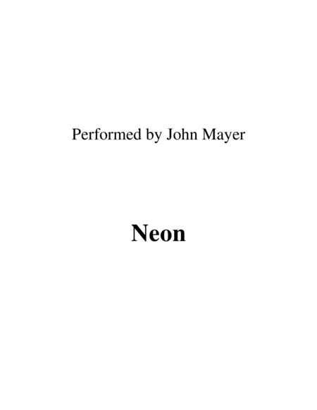 Neon Lead Sheet Performed By John Mayer Sheet Music