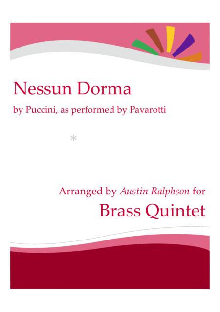 Nessun Dorma Brass Quintet Sheet Music