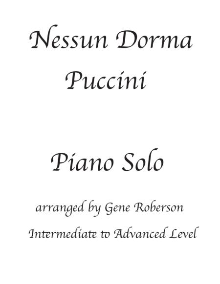 Free Sheet Music Nessun Dorma Piano Solo Int Advanced