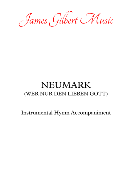 Neumark Wer Nur Den Lieben Gott Sheet Music