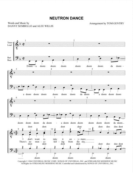 Free Sheet Music Neutron Dance Ttbb