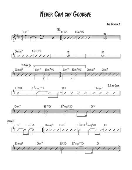 Never Can Say Goodbye Sheet Music