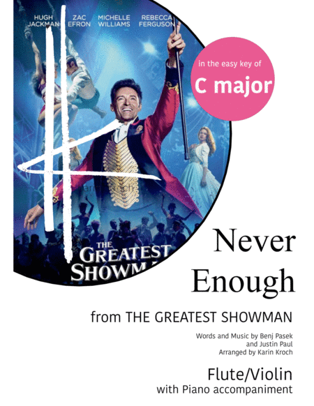 Free Sheet Music Never Enough From The Greatest Showman C Major Flute Violin And Piano
