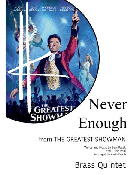 Never Enough The Greatest Showman Brass Quintet Sheet Music