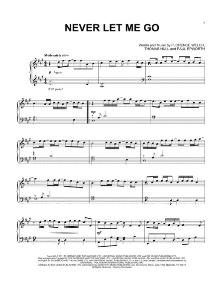 Never Let Me Go Sheet Music