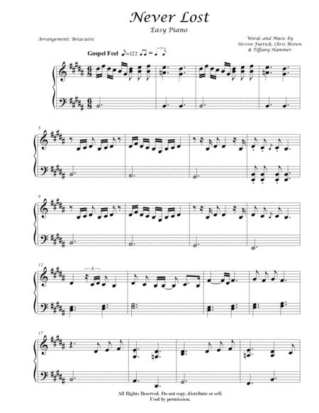 Never Lost Elevation Worship Ft Taure Wells Sheet Music Easy Piano Sheet Music