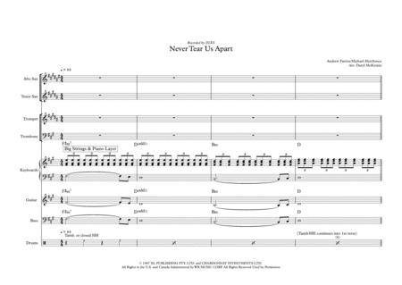 Never Tear Us Apart Vocal With Small Band 3 Horns Key Of F M Sheet Music