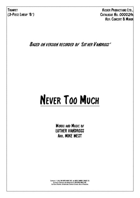 Free Sheet Music Never Too Much 3 Piece Brass Section B