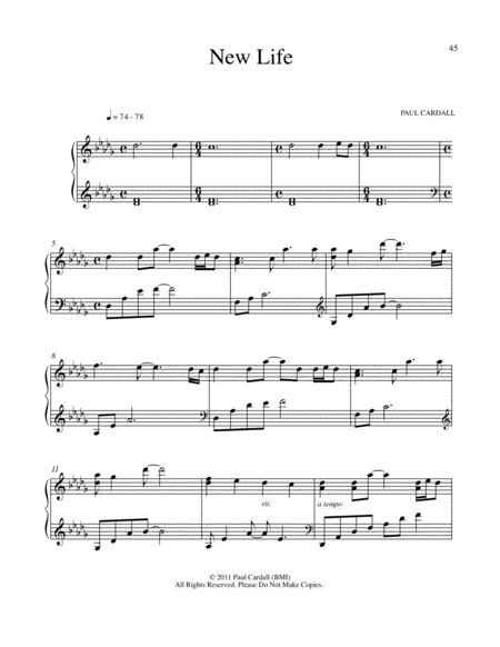 Free Sheet Music New Life