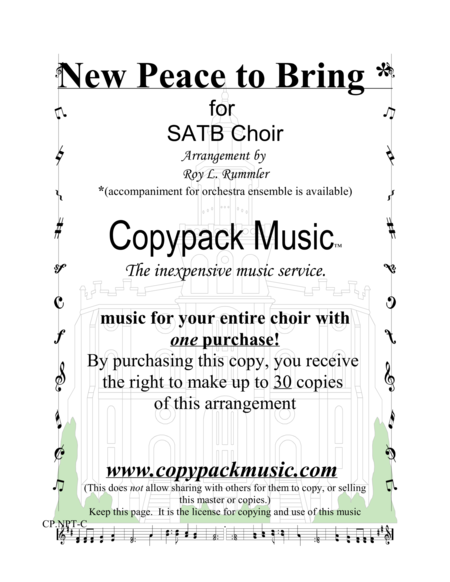 Free Sheet Music New Peace To Bring