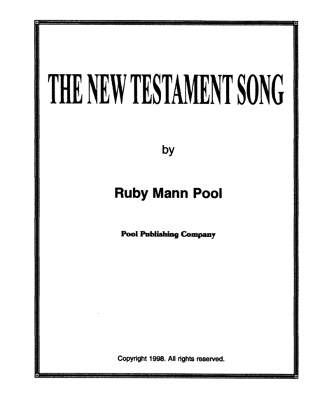 Free Sheet Music New Testament Song