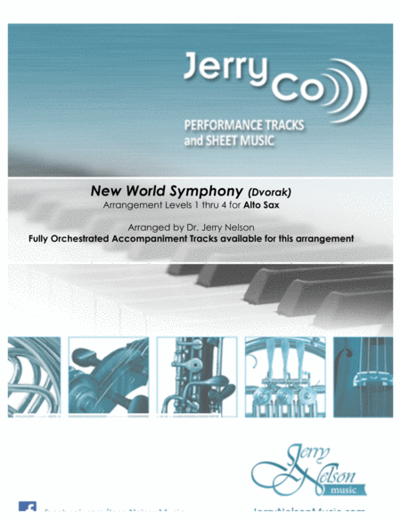 New World Symphony Dvorak Arrangements Level 2 4 For Alto Sax Written Acc Sheet Music