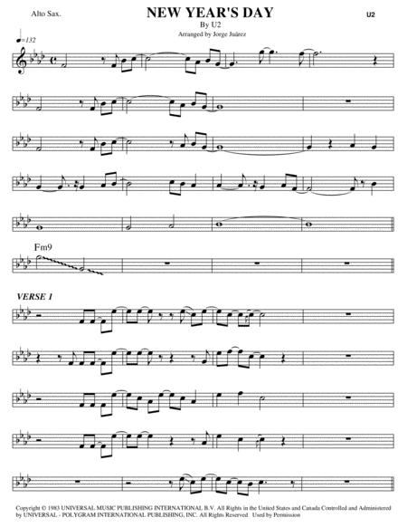 Free Sheet Music New Years Day Alto Sax