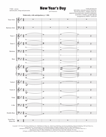 Free Sheet Music New Years Day Full Score And Instrumental Parts