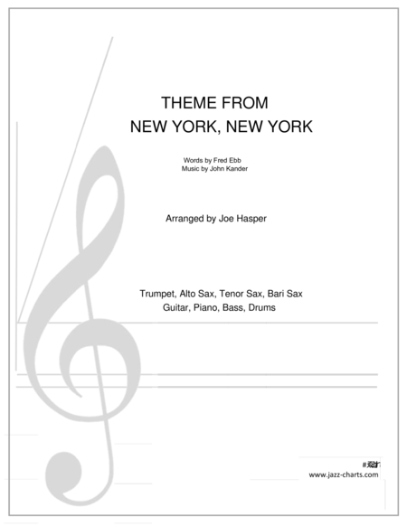 New York New York Theme From Trumpet Alto Sax Tenor Sax Baritone Sax And Rhythm Section Sheet Music