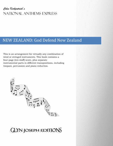 Free Sheet Music New Zealand National Anthem God Defend New Zealand