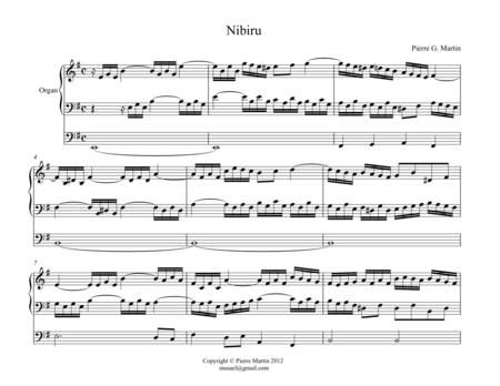 Nibiru Small Prelude For Organ Sheet Music