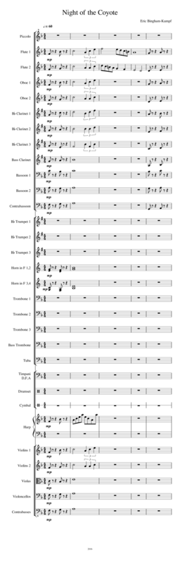 Free Sheet Music Night Of The Coyote