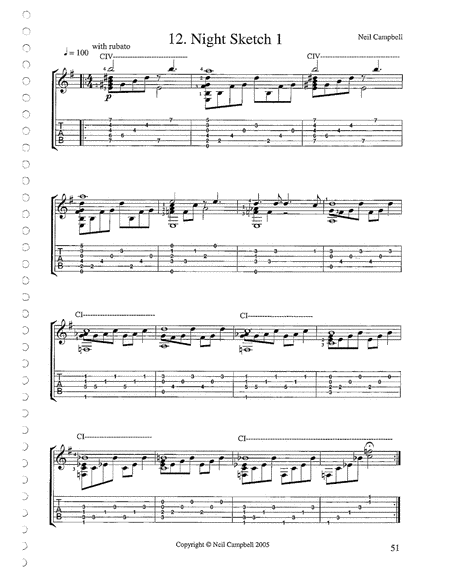 Night Sketch 1 Sheet Music