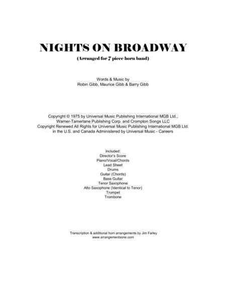 Nights On Broadway Arranged For 7 Piece Horn Band Sheet Music