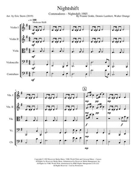 Free Sheet Music Nightshift