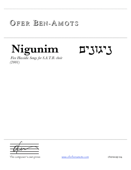 Free Sheet Music Nigunim Five Hassidic Songs