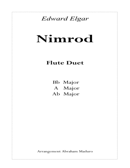 Free Sheet Music Nimrod Flute Duet Three Tonalities Included