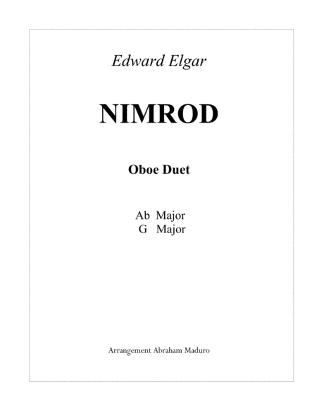 Free Sheet Music Nimrod From Enigma Variations Oboe Duet Two Tonalities Included