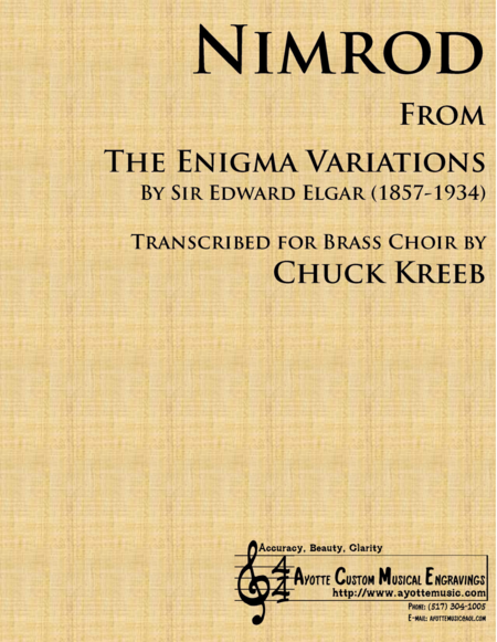 Nimrod From The Enigma Variations Transcribed For Brass Quintet Sheet Music