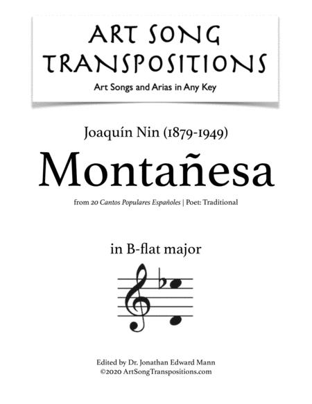 Nin Montaesa Transposed To B Flat Major Sheet Music