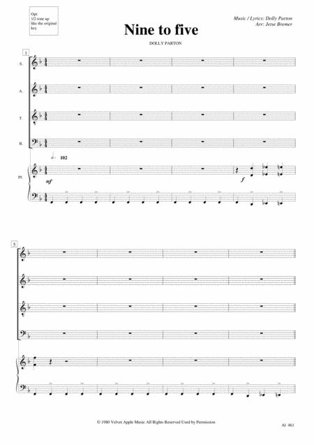 Nine To Five Satb Piano Sheet Music