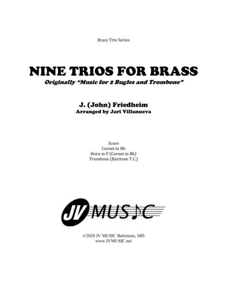 Nine Trios For Brass By J John Friedheim 1836 Sheet Music