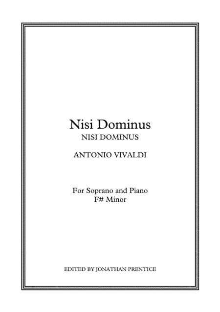 Nisi Dominus 1st Mvmt Nisi Dominus F Minor Sheet Music