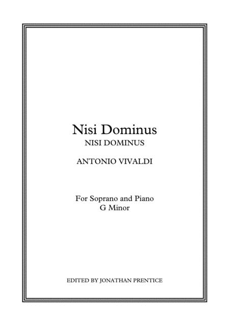 Nisi Dominus 1st Mvmt Nisi Dominus G Minor Sheet Music