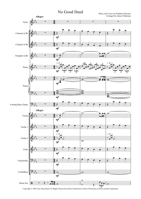 Free Sheet Music No Good Deed