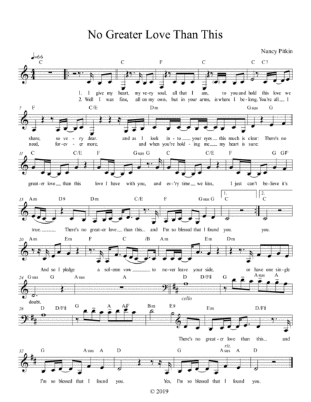 No Greater Love Than This Sheet Music