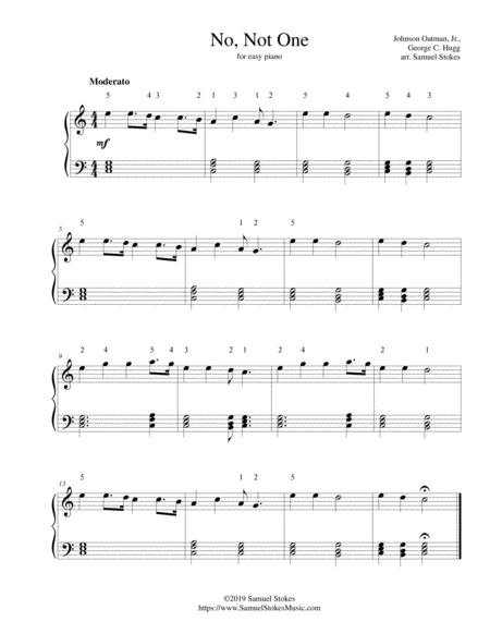 Free Sheet Music No Not One For Easy Piano