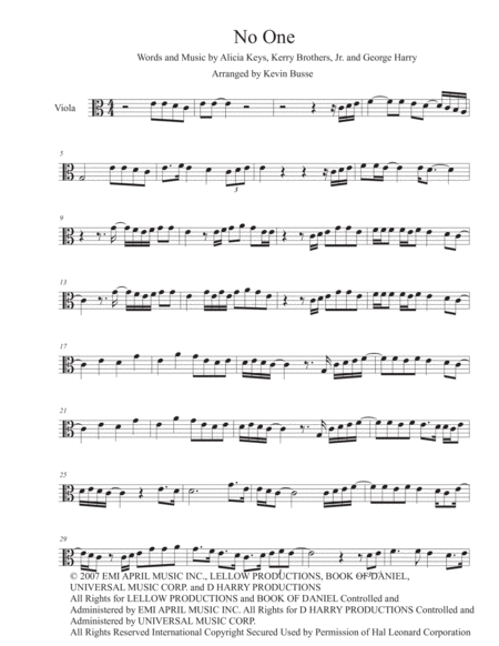 No One Easy Key Of C Viola Sheet Music