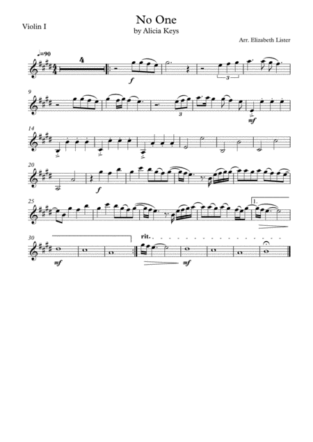 Free Sheet Music No One String Quartet