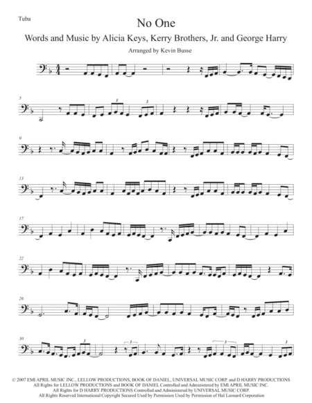 No One Tuba Sheet Music