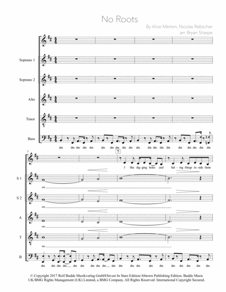 Free Sheet Music No Roots