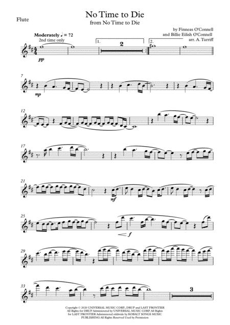 No Time To Die Billie Eilish Flute Solo Part Sheet Music