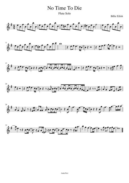 Free Sheet Music No Time To Die Flute Solo