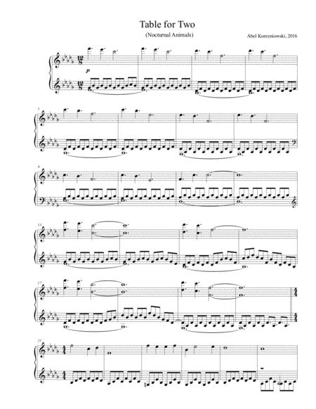Free Sheet Music Nocturnal Animals Table For Two