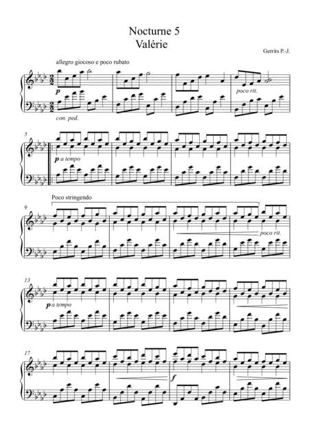 Free Sheet Music Nocturne 5 Valrie